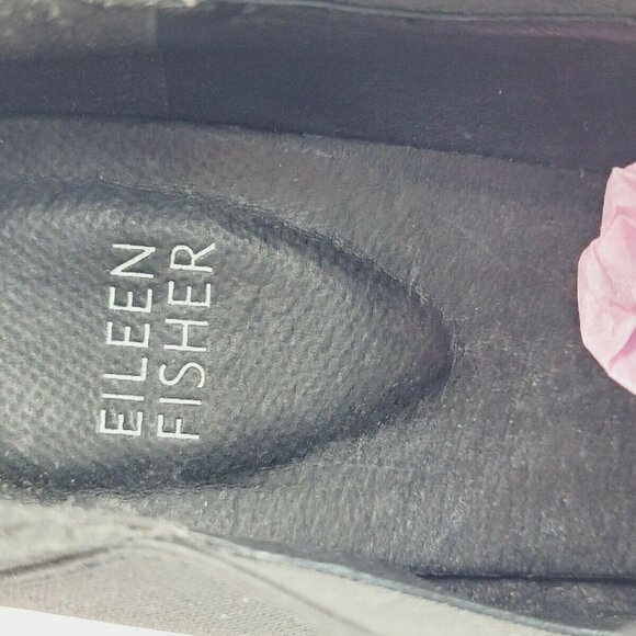 Eileen Fisher Black Suede Almond Toe Stretch Ankle Bootie Size 8 - Picture 8 of 9